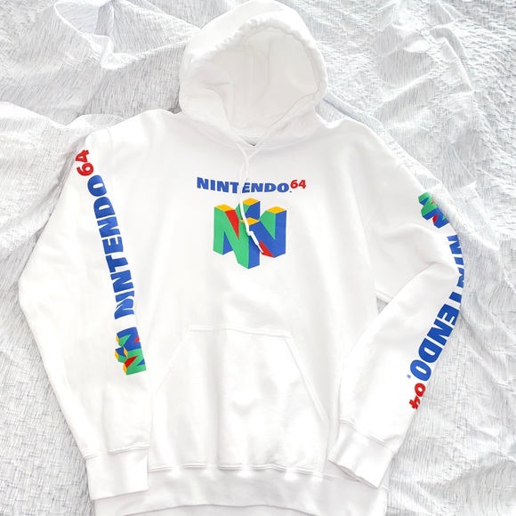 White nintendo hoodie Clearance